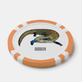 Blauwtongen cartoon illustratie poker chips (Enkel)