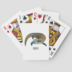 Blauwtongen cartoon illustratie pokerkaarten