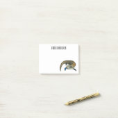 Blauwtongen cartoon illustratie post-it® notes (Op bureau)