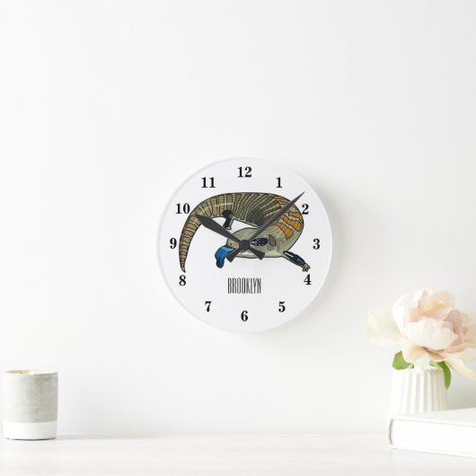 Blauwtongen cartoon illustratie ronde klok (Huis)