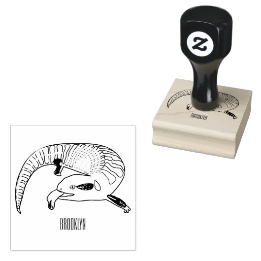 Blauwtongen cartoon illustratie rubberstempel (Gestempeld)