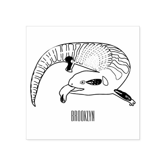 Blauwtongen cartoon illustratie rubberstempel (Afrduk)