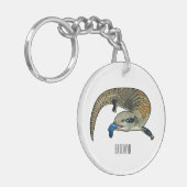 Blauwtongen cartoon illustratie sleutelhanger (Voorkant Links)