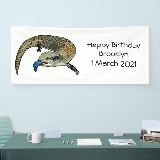 Blauwtongen cartoon illustratie spandoek (Beurs)