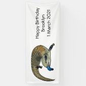 Blauwtongen cartoon illustratie spandoek (Verticaal)