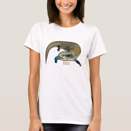 Blauwtongen cartoon illustratie t-shirt (Voorkant)