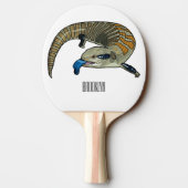 Blauwtongen cartoon illustratie tafeltennisbatje (Achterkant)