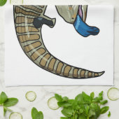 Blauwtongen cartoon illustratie theedoek (Gevouwen)