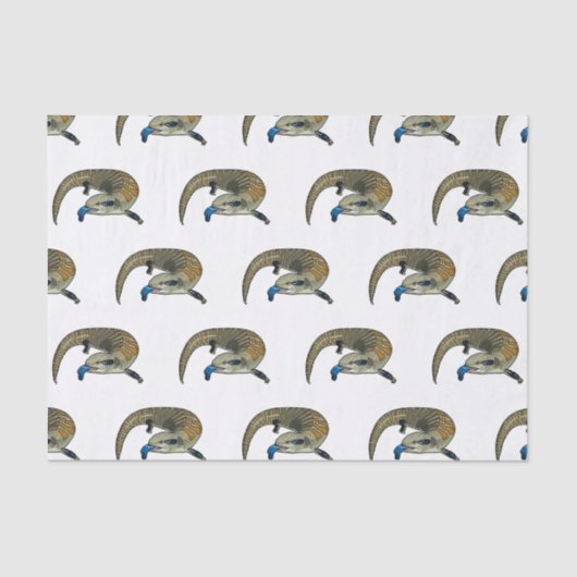 Blauwtongen cartoon illustratie tissuepapier (Voorkant)