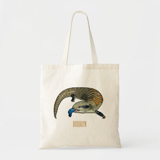 Blauwtongen cartoon illustratie tote bag (Voorkant)