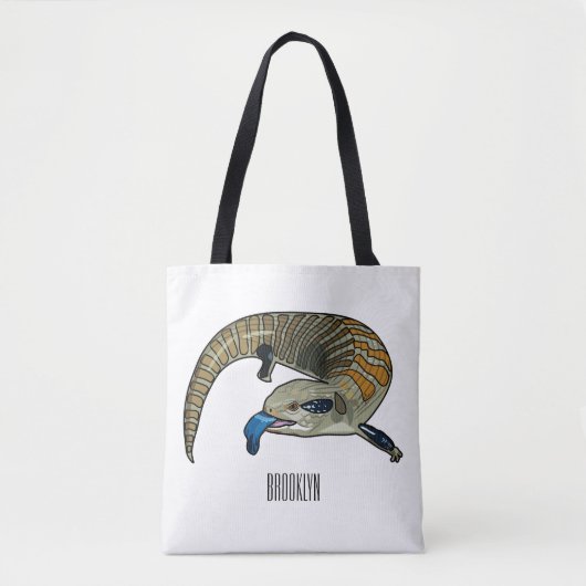 Blauwtongen cartoon illustratie tote bag (Voorkant)