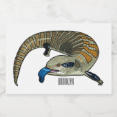 Blauwtongen cartoon illustratie voedselcontainer etiket (Enkel label)