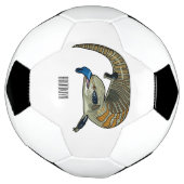 Blauwtongen cartoon illustratie voetbal (Gedraaid)