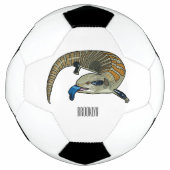 Blauwtongen cartoon illustratie voetbal (Voorkant)