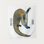 Blauwtongen cartoon illustratie wandkleed (Voorkant)