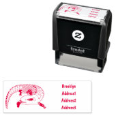 Blauwtongen cartoon illustratie  zelfinktende stempel (In situ)