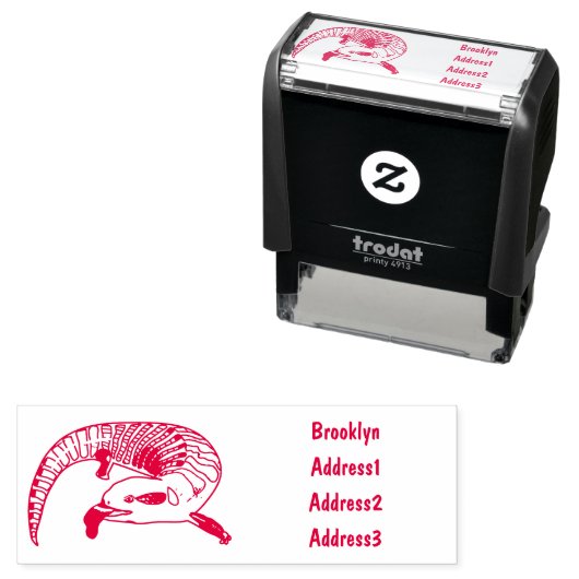 Blauwtongen cartoon illustratie  zelfinktende stempel (In situ)