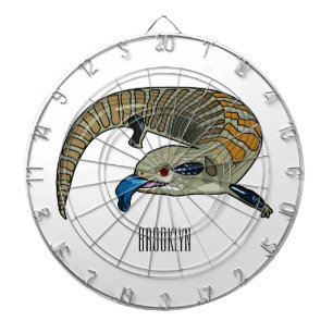 Blauwtongskink cartoonillustratie dartbord