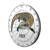 Blauwtongskink cartoonillustratie dartbord (Voorkant Rechts)