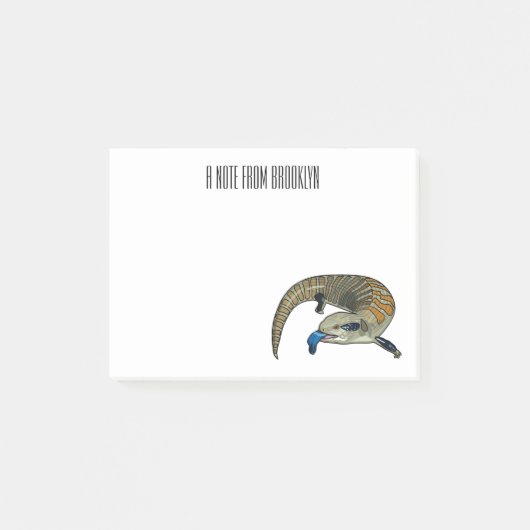Blauwtongskink cartoonillustratie post-it® notes (Voorkant)