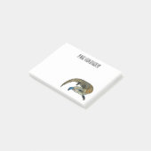 Blauwtongskink cartoonillustratie post-it® notes (Schuin)