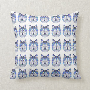 Blauwtonige Geometrische Wolf Pillow Kussen