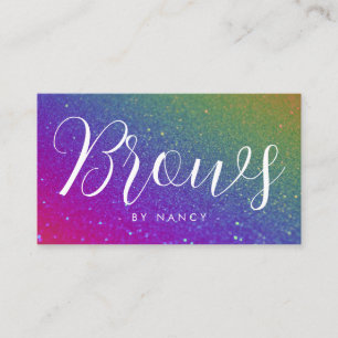 Blauwtypografie Rainbow Glitter Visitekaartje