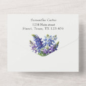 Blauwvintonijn Blauwe wilde bloem All In One Uitnodiging (Achterkant)