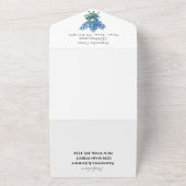 Blauwvintonijn Blauwe wilde bloem All In One Uitnodiging (Buitenkant)