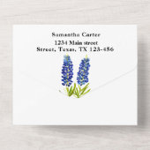 Blauwvintonijn Blauwe wilde bloem All In One Uitnodiging (Achterkant)