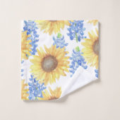 Blauwvintonijn en zonnebloem bad handdoek (Wasdoekje)