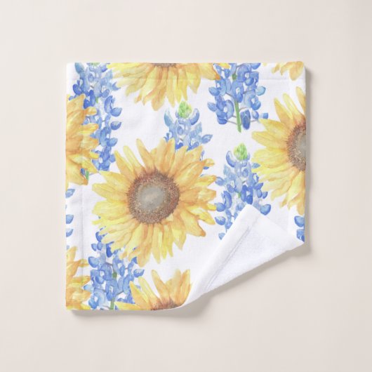 Blauwvintonijn en zonnebloem bad handdoek (Wasdoekje)