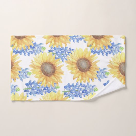 Blauwvintonijn en zonnebloem bad handdoek (Handdoek)