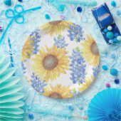 Blauwvintonijn en zonnebloem papieren bordje (Feest)