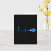 Blauwvintonijn Hartslag Ekg Pulseline Deep Zee Fis Kaart (Gele Bloem)