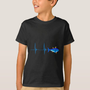 Blauwvintonijn Hartslag Ekg Pulseline Deep Zee Fis T-shirt
