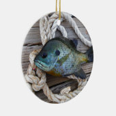 Blauwvintonijn op de haven en aan de touw keramisch ornament (Rechts)