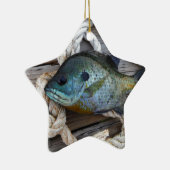 Blauwvintonijn op de haven en aan de touw keramisch ornament (Rechts)