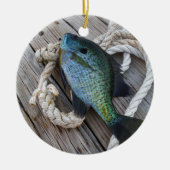 blauwvintonijn op het dok keramisch ornament (Voorkant)