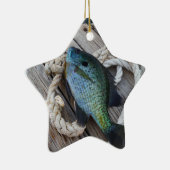 blauwvintonijn op het dok keramisch ornament (Rechts)