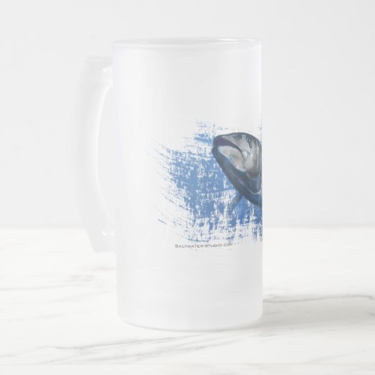 Blauwvintonijn van glas uit bier matglas bierpul (Voorkant links)