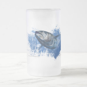 Blauwvintonijn van glas uit bier matglas bierpul