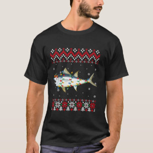 Blauwvintonijn Vis Kerstmuts Vrouwen Kinder Lelijk T-shirt