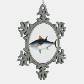 Blauwvintonijnillustratie Tin Sneeuwvlok Ornament (Links)