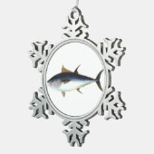 Blauwvintonijnillustratie Tin Sneeuwvlok Ornament (Rechts)