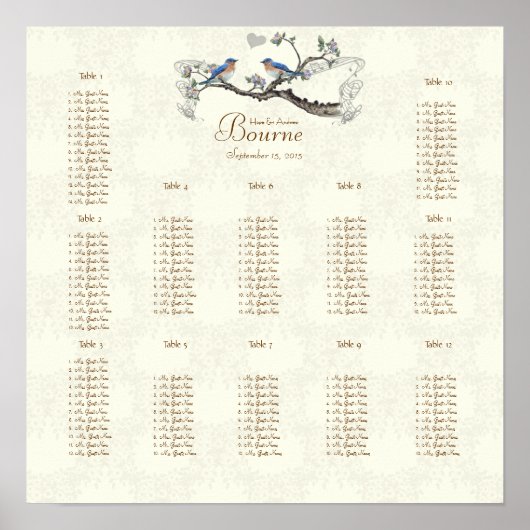  blauwvintonijnkreeft 12 tabellen poster (Voorkant)