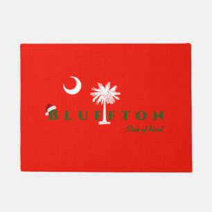 Blauwvintonijnstaat voor de geest van kerstfeestda deurmat