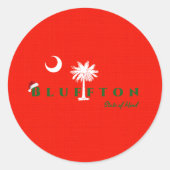 Blauwvintonijnstaat voor de geest van kerstfeestda ronde sticker (Voorkant)