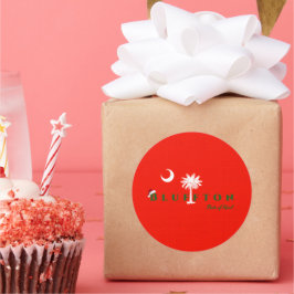 Blauwvintonijnstaat voor de geest van kerstfeestda ronde sticker