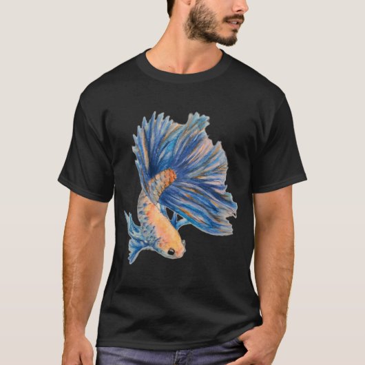 Blauwvintype betta t-shirt (Voorkant)